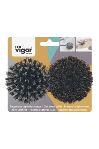 2 têtes de rechange pour brosse à vaisselle - 7,5 x 7,5 x 5 cm