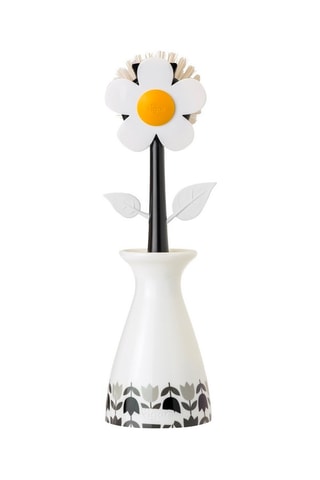 Brosse à vaisselle avec support Blanc