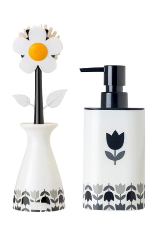 Distributeur de savon et brosse à vaisselle