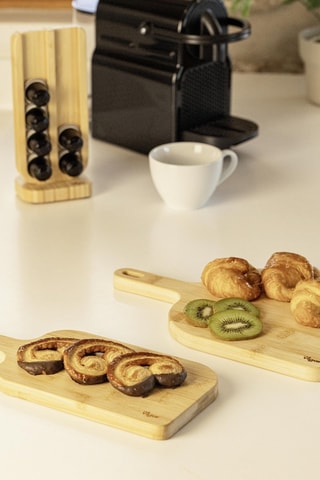 2 plateaux de service en bambou - 30 x 20 x 3 cm