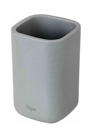 Pot à brosses à dents 7,5 x 12 cm - Gris