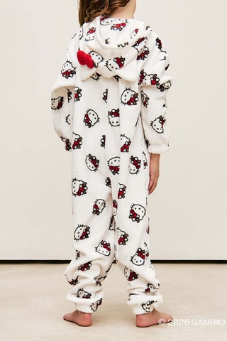 Combinaison de pyjama à capuche Hello Kitty Sanrio Multikittiz - Ecru
