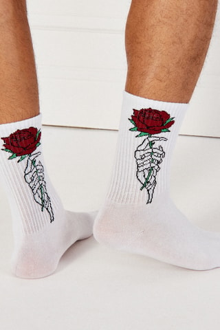 Chaussettes Skullrosiz - Blanc