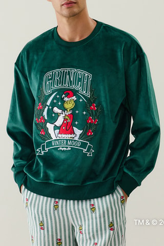 Sweat de pyjama Le Grinch Snowbolgrinchiz - Vert foncé