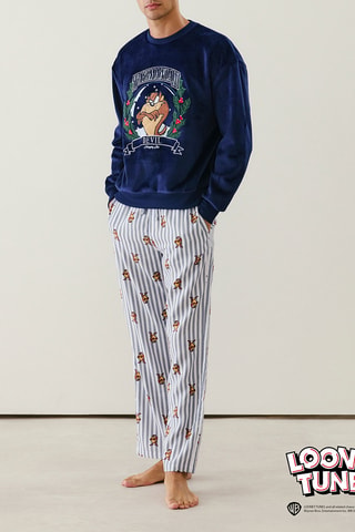 Sweat de pyjama Taz Looney Tunes Snowboltaziz - Bleu marine