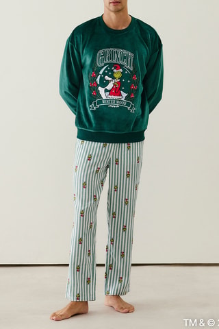 Pantalon de pyjama Le Grinch Snowbolgrinchiz - Vert foncé et écru