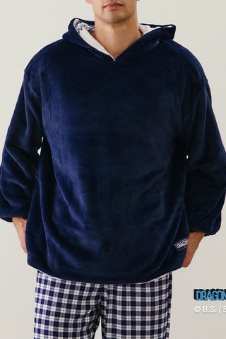 Sweat à capuche réversible Son Goku Dragon Ball Gokureversiz - Ecru et bleu marine