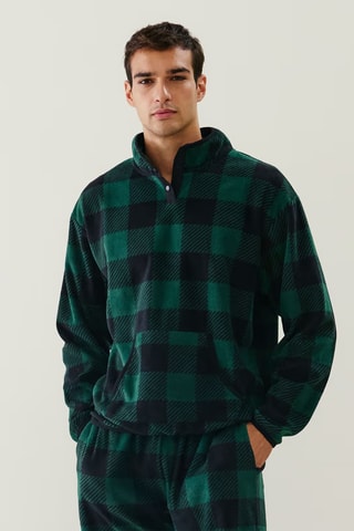 Sweat de pyjama Carrpolairiz - Vert foncé et noir