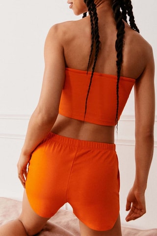 Crop top bustier de pyjama - Orange