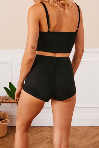 Crop top de pyjama Suediliz - Noir