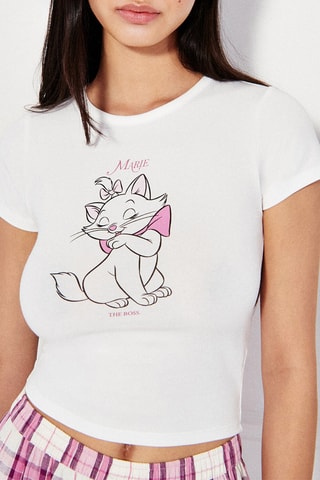 T-shirt de pyjama Marie Les Aristochats Disney - Blanc