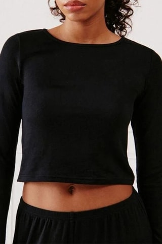 Crop top de pyjama Berryliz - Noir