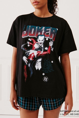 T-shirt de pyjama Joker et Harley Quinn DC Comics Jokiz - Noir