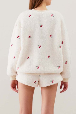 Sweat de pyjama Brodcherriz - Ecru
