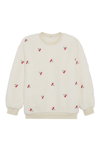 Sweat de pyjama Brodcherriz - Ecru
