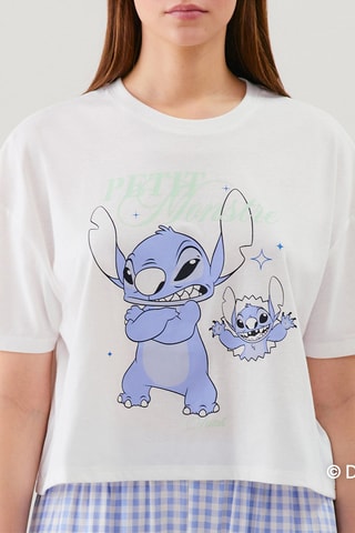 T-shirt de pyjama Stitch Lilo et Stitch Disney - Blanc