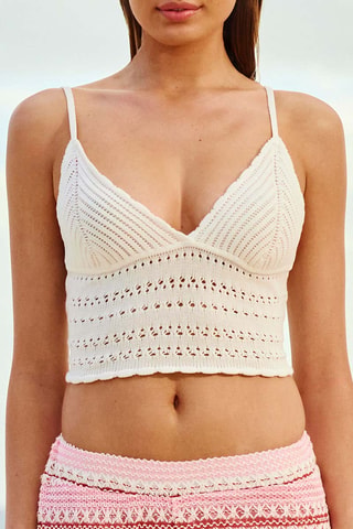 Crop top de pyjama Fannyliz - Ecru
