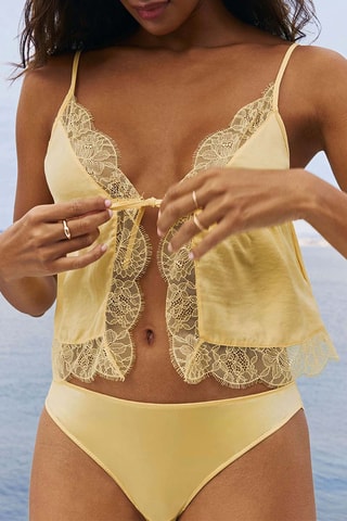 Crop top de pyjama Laceglaciz - Jaune