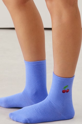 3 paires de chaussettes Pinksaladiz - Ecru et rouge