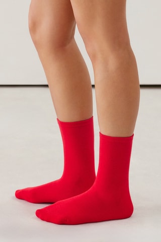 3 paires de chaussettes Pinksaladiz - Ecru et rouge