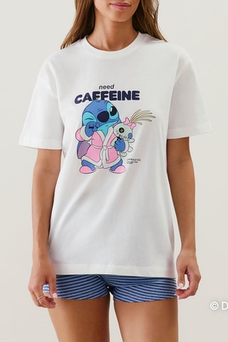 T-shirt de pyjama Stitch Lilo et Stitch Disney Dostitchiz - Ecru