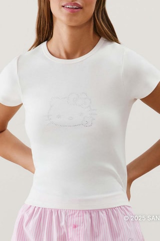 T-shirt de pyjama Hello Kitty Sanrio - Blanc