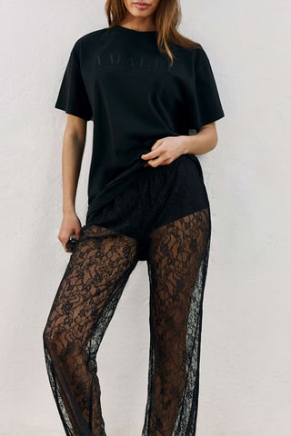 T-shirt de pyjama Lacemyiz - Noir