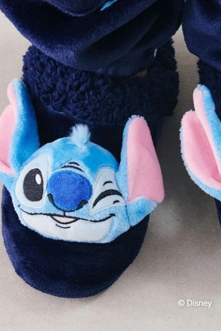 Pantoufles fourrées Stitch Lilo et Stitch Disney - Bleu marine