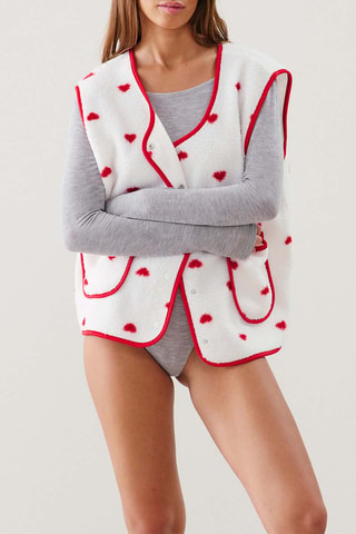 Gilet de pyjama sans manches Newcozyliz - Ecru