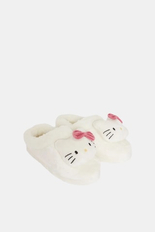 Pantoufles fourrées Hello Kitty Sanrio - Ecru