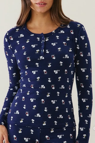 T-shirt de pyjama Snoopy et les Peanuts - Bleu marine