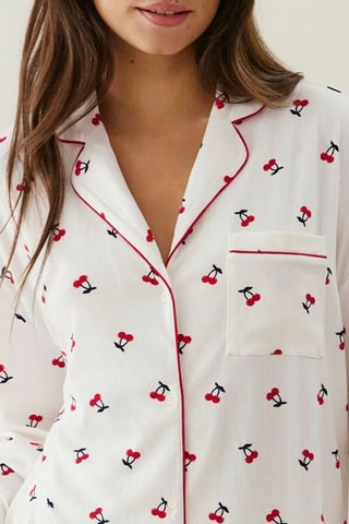 Chemise de pyjama Cozycherriz - Ecru