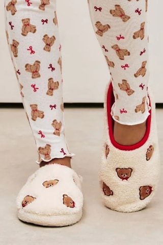 Pantoufles fourrées Cutebeariz - Ecru