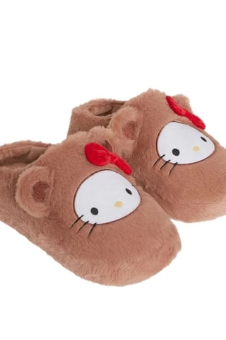 Pantoufles fourrées Hello Kitty Sanrio - Marron