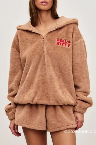 Sweat de pyjama à capuche Hello Kitty Sanrio Bearkittiz - Marron