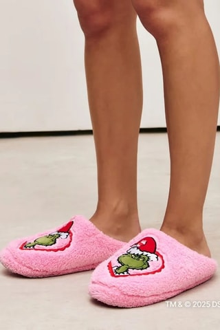 Pantoufles fourrées Grinch - Rose