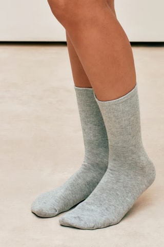 3 paires de chaussettes Leoportiz - Gris clair chiné et beige clair