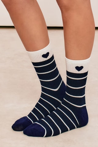 3 paires de chaussettes Justkissiz - Blanc et bleu marine