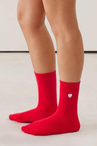 3 paires de chaussettes Newsockheartiz - Ecru et rouge
