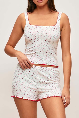 Débardeur de pyjama Flowersquariz - Blanc