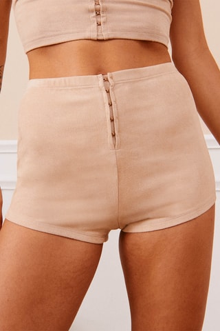 Short de pyjama taille haute Suediliz - Beige