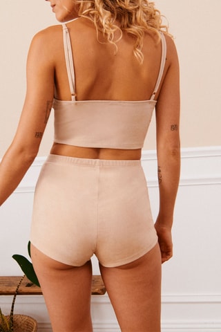 Short de pyjama taille haute Suediliz - Beige