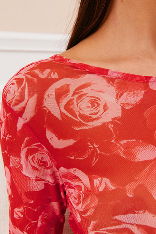 Body estampado - Vermelho