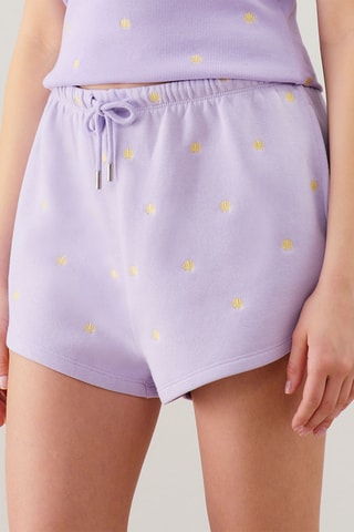 Short de pyjama Broderiz - Mauve