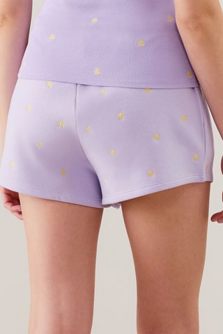 Short de pyjama Broderiz - Mauve