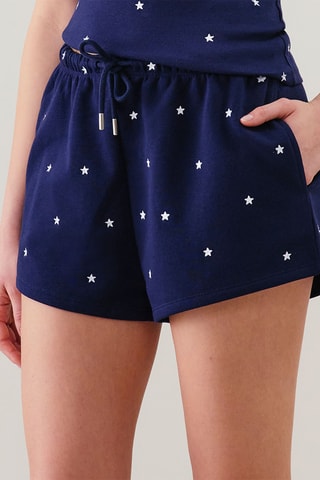 Short de pyjama Broderiz - Bleu marine