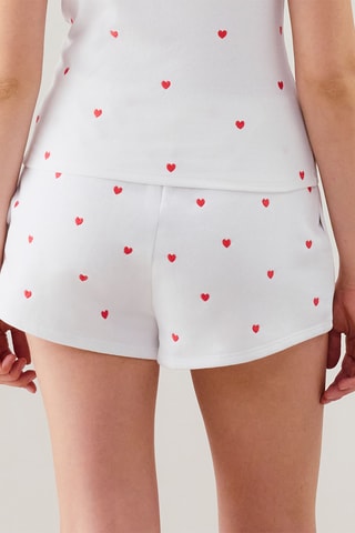 Short de pyjama Broderiz - Blanc