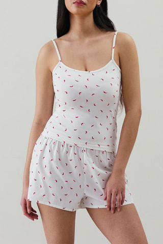 Short de pyjama Shortpopiz - Rouge et blanc