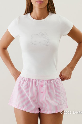 Short de pyjama Hello Kitty Sanrio Strasskittyiz - Rose