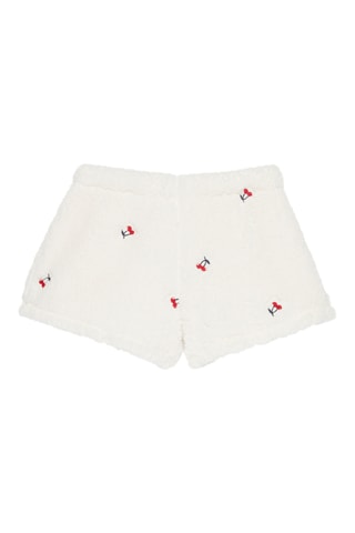 Short de pyjama fourré Cozycherriz - Ecru
